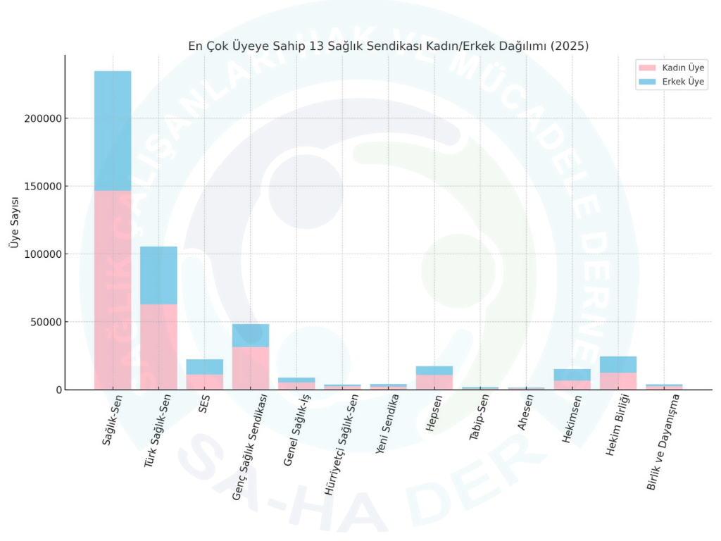 Sendikaların Üye Sayısı İçindeki Kadın Sayıları